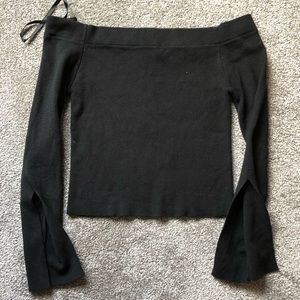 Princess Polly off shoulder black crop